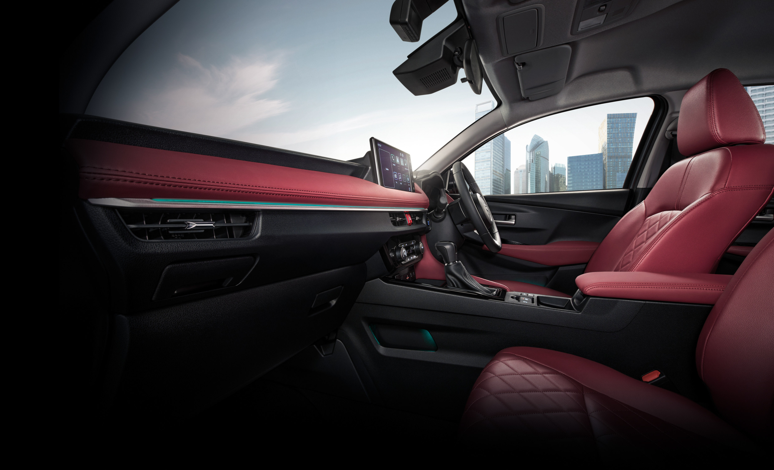 Nội thất với hai t&ocirc;ng m&agrave;u đỏ/đen kết hợp