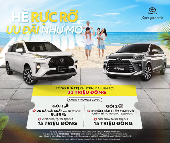 Chương trình ưu đãi dành cho khách hàng mua xe Toyota Veloz, Avanza tháng 5 và tháng 6/2023