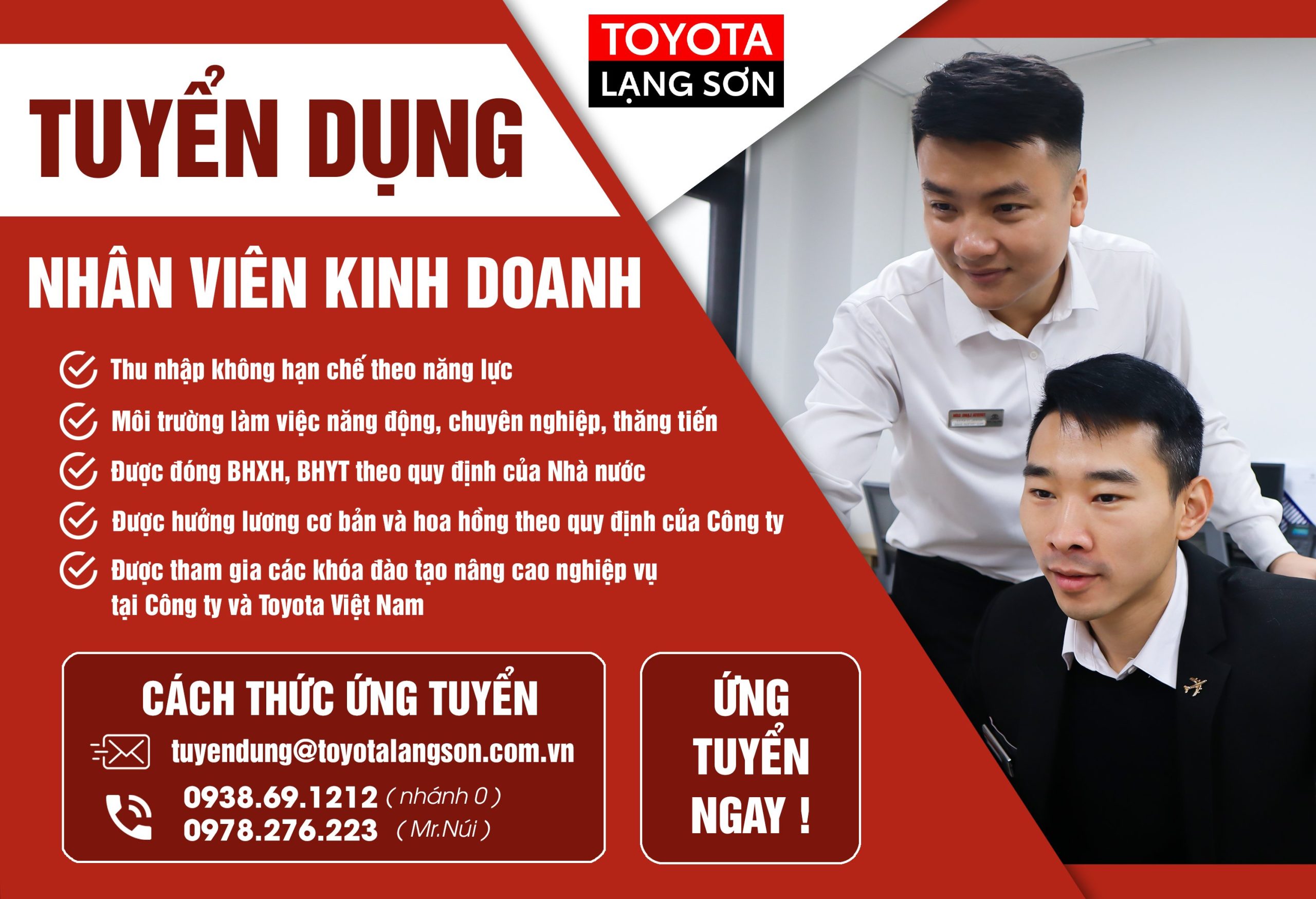 Toyota Lạng Sơn tuyển dụng nh&acirc;n vi&ecirc;n kinh doanh