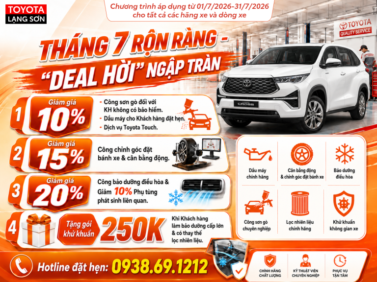 THÁNG 7 RỘN RÀNG – “DEAL HỜI” NGẬP TRÀN CÙNG TOYOTA LẠNG SƠN